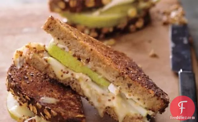 Brie, Pear, And Mustard Grilled Cheese