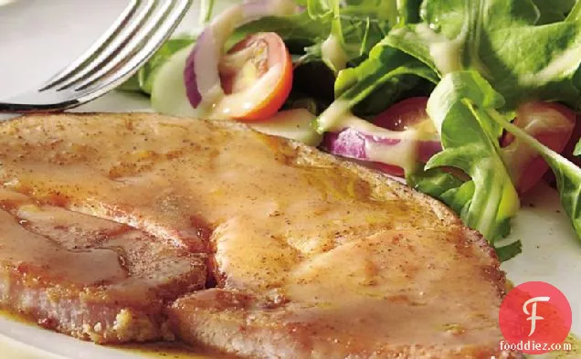 आसान चमकता हुआ हैम स्टेक