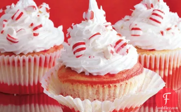Swirled Candy Cane Cupcakes