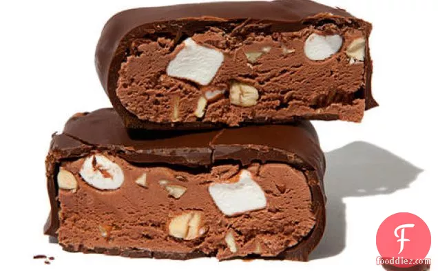 Chocolate-Dipped Rocky Road Ice Cream Bars