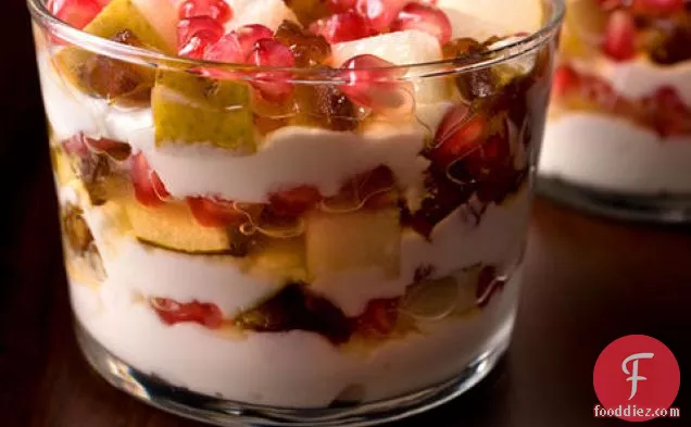 Yogurt Trifle with Pomegranate, Pear, and Dates
