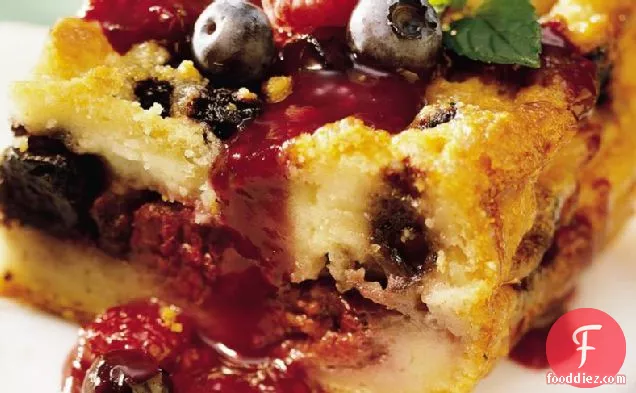 White Chocolate-Berry Bread Pudding