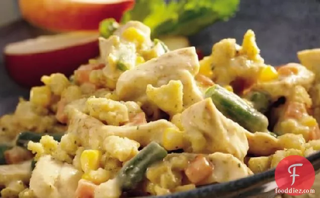 चिकन और कॉर्नब्रेड स्टफिंग पुलाव