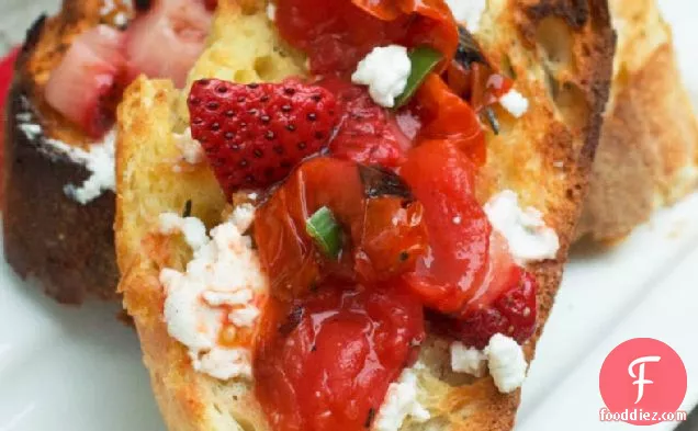 Grilled Strawberry-Tomato Bruschetta