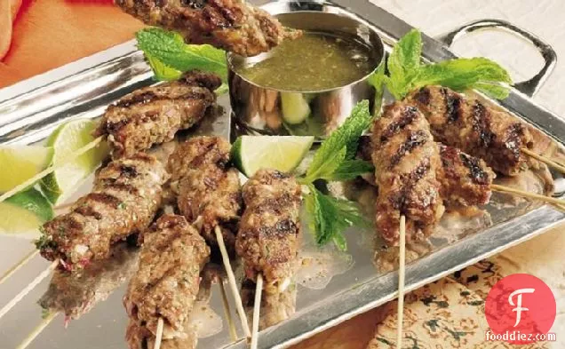 Grilled Ground Lamb on Skewers (Seekh Kabobs)