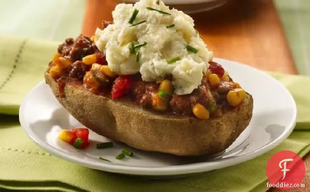 Ground Beef- and Corn-Topped Potato Skins