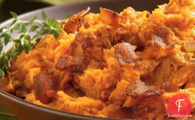 Mashed Sweet Potatoes with Bacon