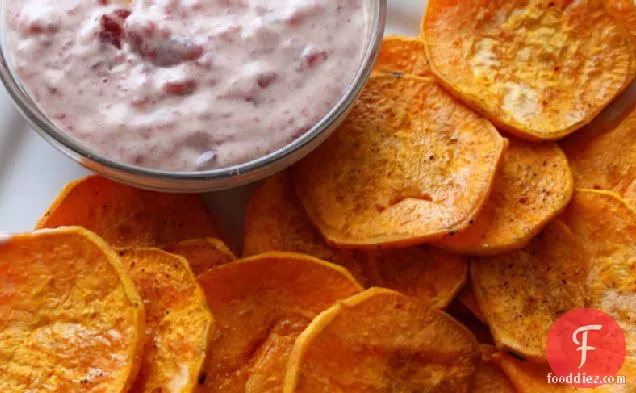 Sweet Potato Chips with Cranberry Aïoli