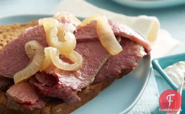 Slow-Cooker Corned Beef Brisket with Horseradish Sour Cream