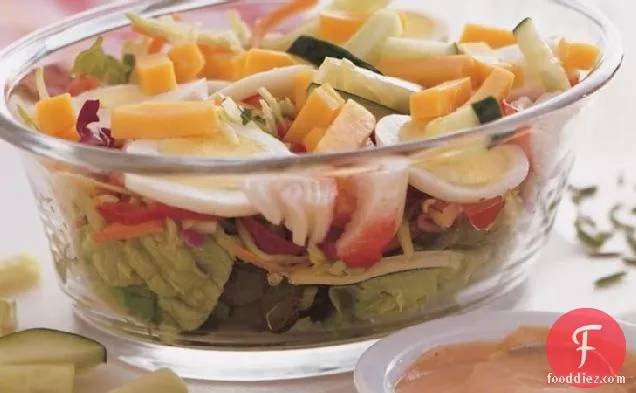 Layered Seafood Chef Salads