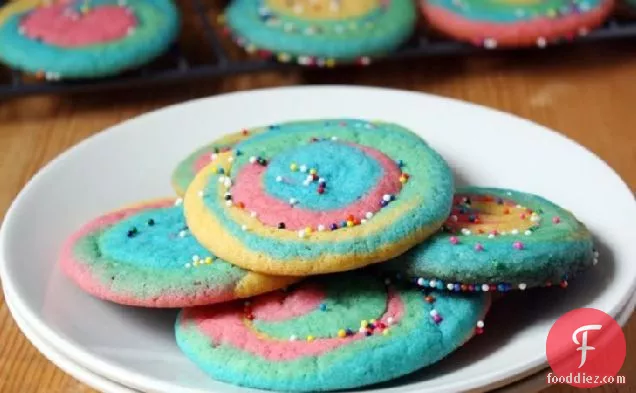 Rainbow Swirl Cookies