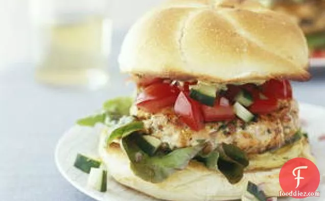 Salmon Burgers With Dill Mustard