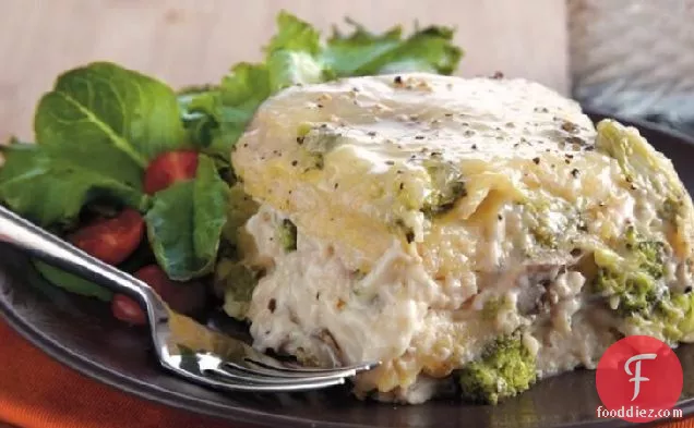 Slow-Cooker Chicken Broccoli Lasagna