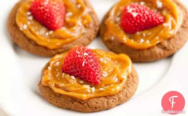 Strawberry-Salted Caramel-Molasses Cookies