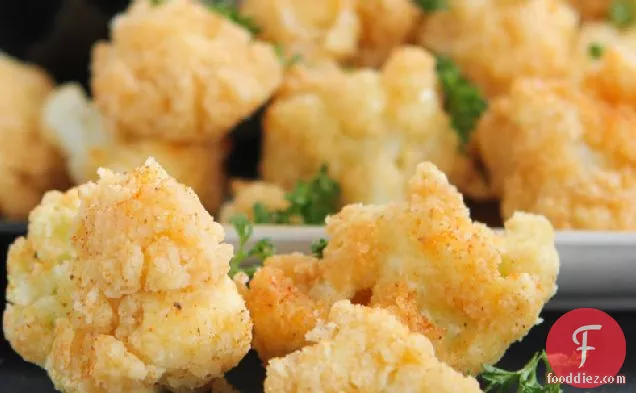 Spicy Fried Cauliflower with White Cheddar Ranch Dip