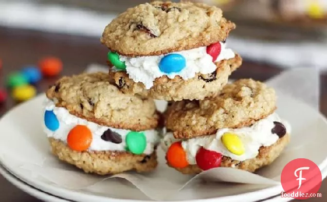 Monster Cookie Ice Cream Sandwiches