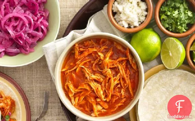 Red Chile Shredded Chicken for Tacos