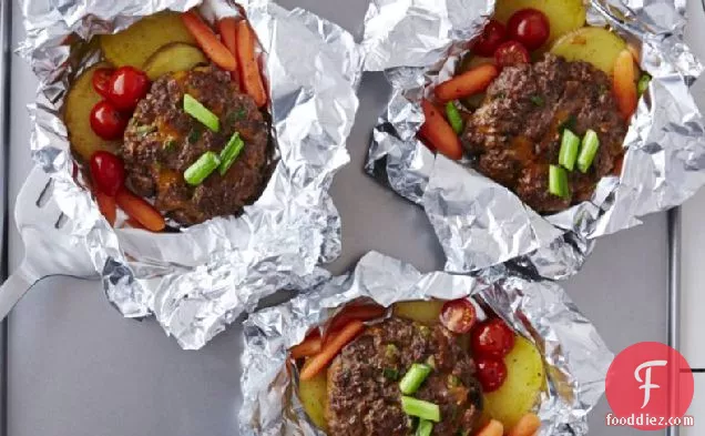 Burger and Veggie Foil Packs