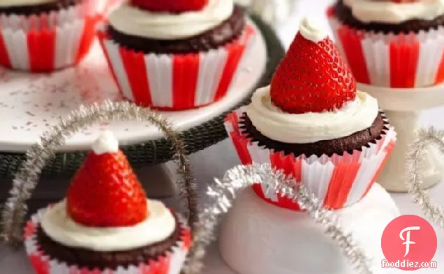 Red Velvet Santa Cupcakes