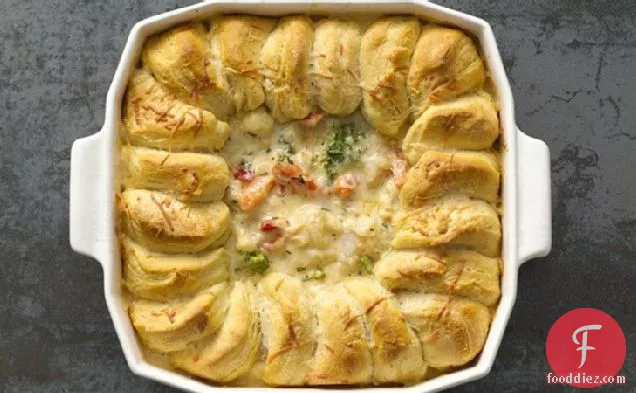 Turkey and Veggie Alfredo Pot Pie