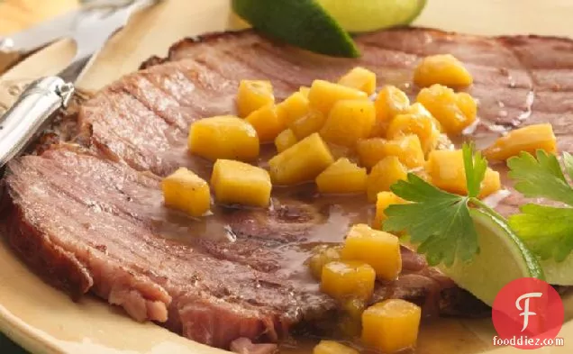 Grilled Mango Ham Steak