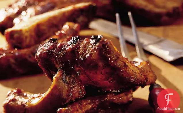 Grilled Baby Back Ribs with Spicy Barbecue Sauce