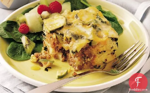 Sausage, Vegetable and Cheese Strata