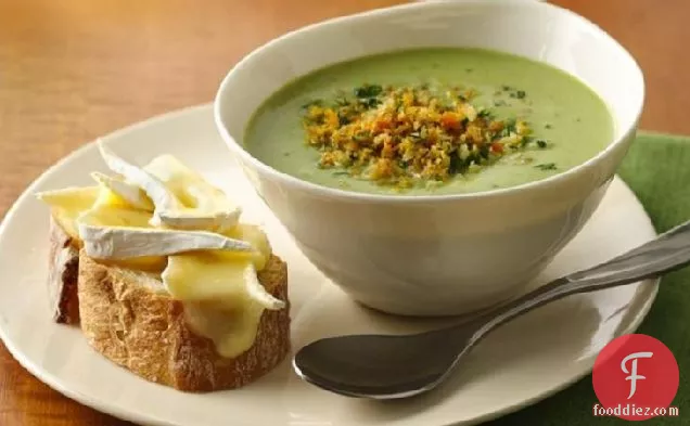 Asparagus Soup with Brie Bruschetta
