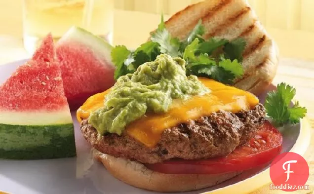 Grilled Chipotle Burgers with Guacamole