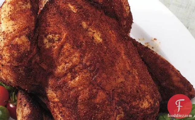 ग्रील्ड बीयर-मसालेदार मिर्च रगड़ के साथ चिकन कर सकते हैं