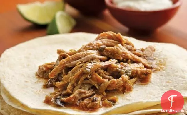 Slow-Cooker Green Chile Pulled Pork Burritos