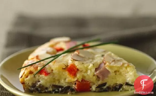 Impossibly Easy Country Dijon Wild Rice and Ham Pie
