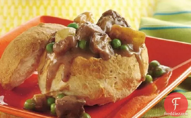Quick Beef Stew in Bread Bowls