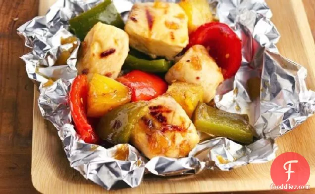 Grilled Pineapple-Chicken Kabob Packs