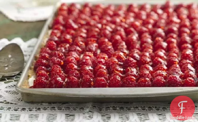Fresh Raspberry Almond Tray Tart