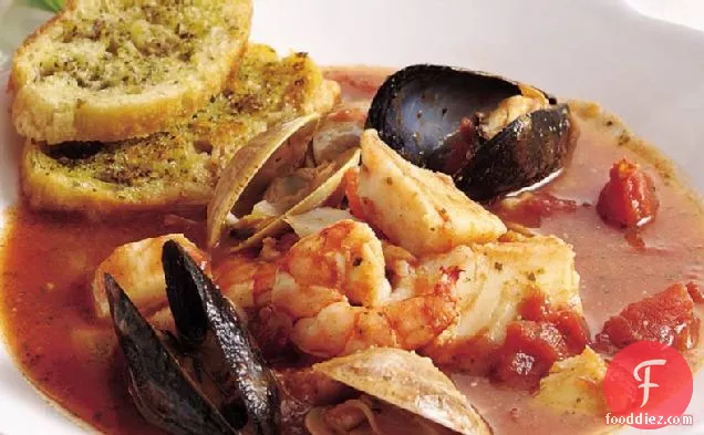 Italian Seafood Stew with Garlic-Herb Croutons