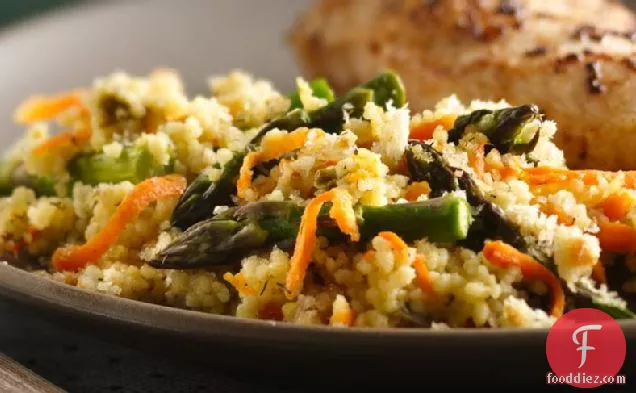 Baked Asparagus and Couscous