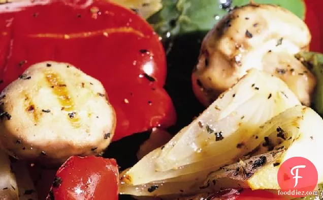Grilled Bell Peppers, Onion and Mushrooms