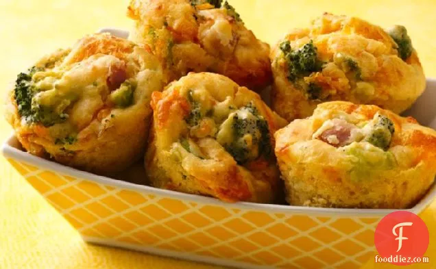 Easy Broccoli, Cheese and Ham Muffins