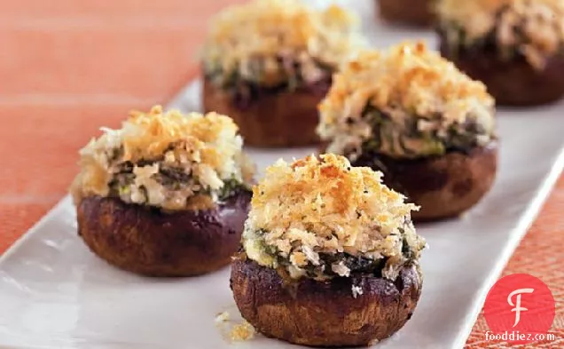 Cheese and Spinach-Stuffed Mushrooms
