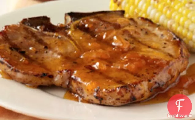 Grilled Pork Chops With Apricot-mustard Glaze
