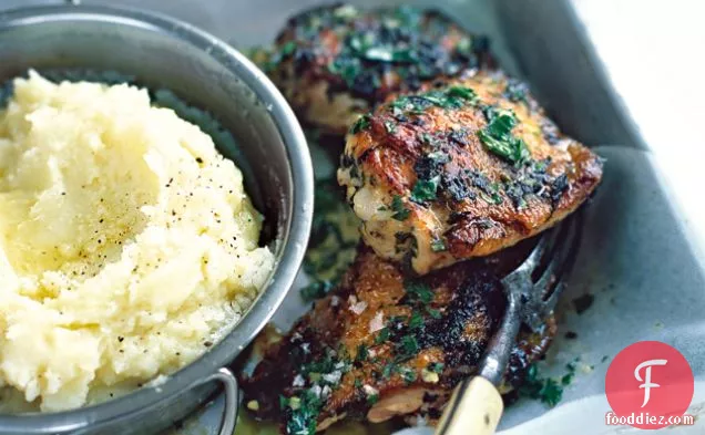 Herby Mustard Chicken With Olive Oil Mash