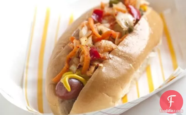 Hot Dogs With Kimchi Relish