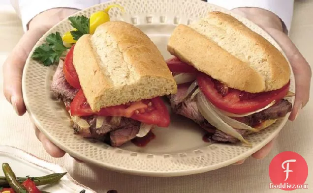 Grilled Steak and Onion Sandwiches