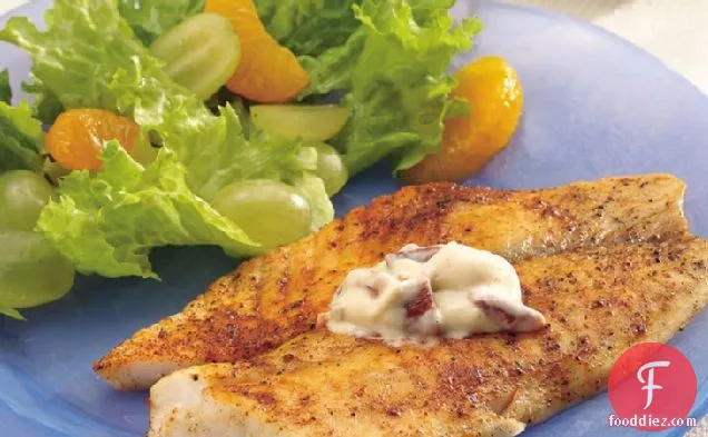 Fish Fillets with Roasted Red Pepper Mayonnaise