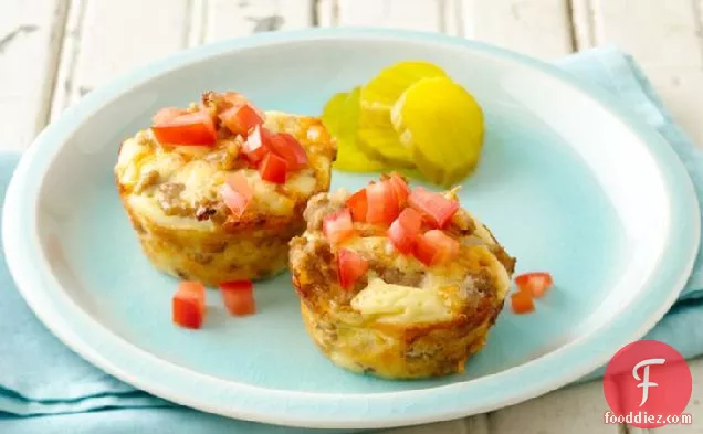 Healthified Mini Impossibly Easy Cheeseburger Pies