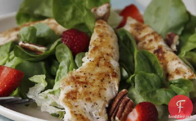 Fast and Easy Grilled Chicken Salad with Strawberries and Pecans