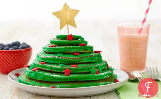Christmas Tree Pancake Stacks