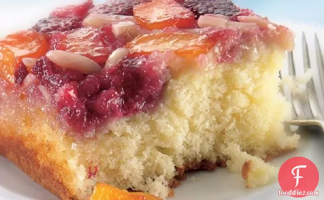 Raspberry-Mango Upside-Down Cake