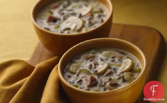 जंगली चावल-मशरूम सूप